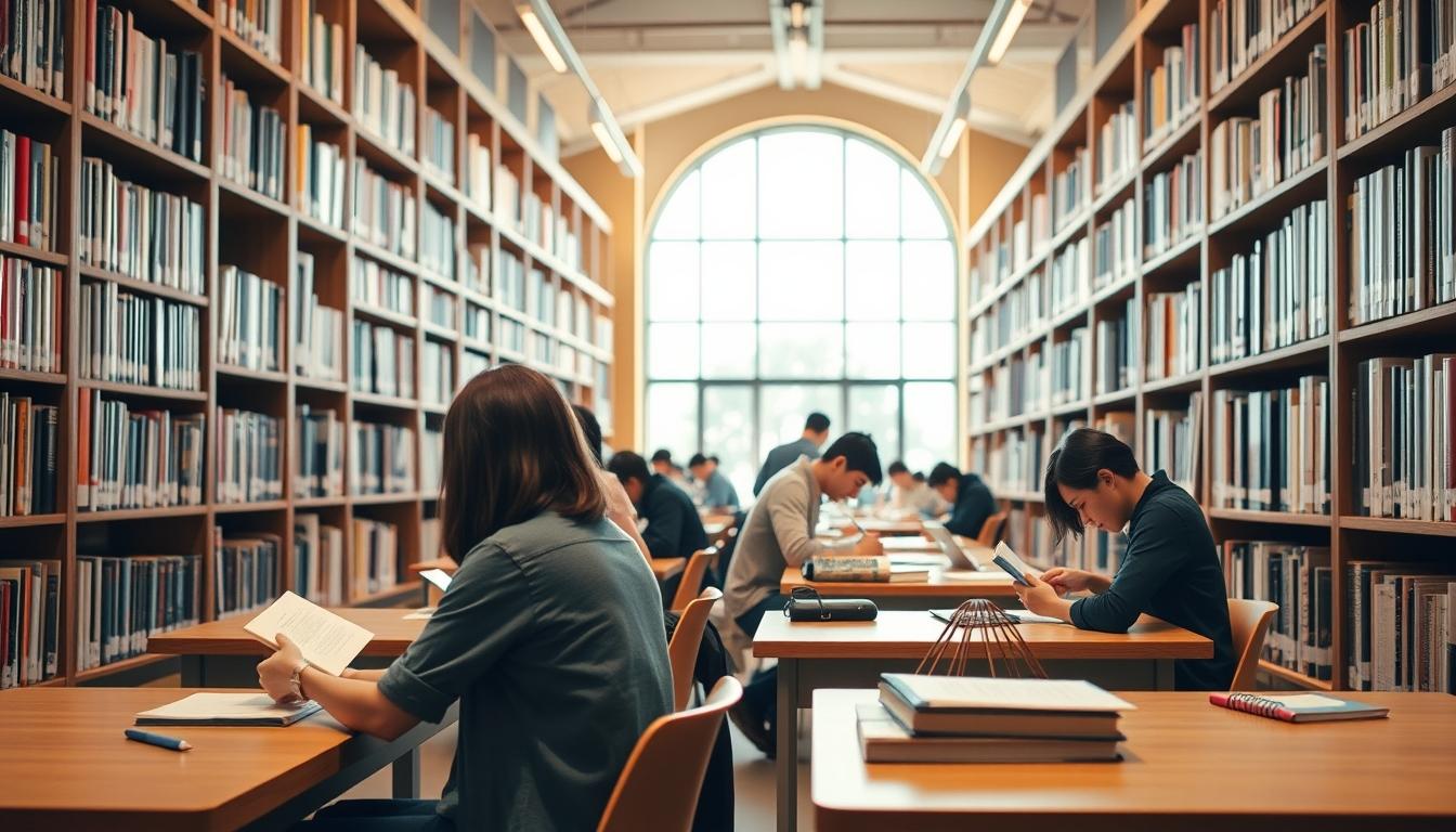 Students collaborating in study space